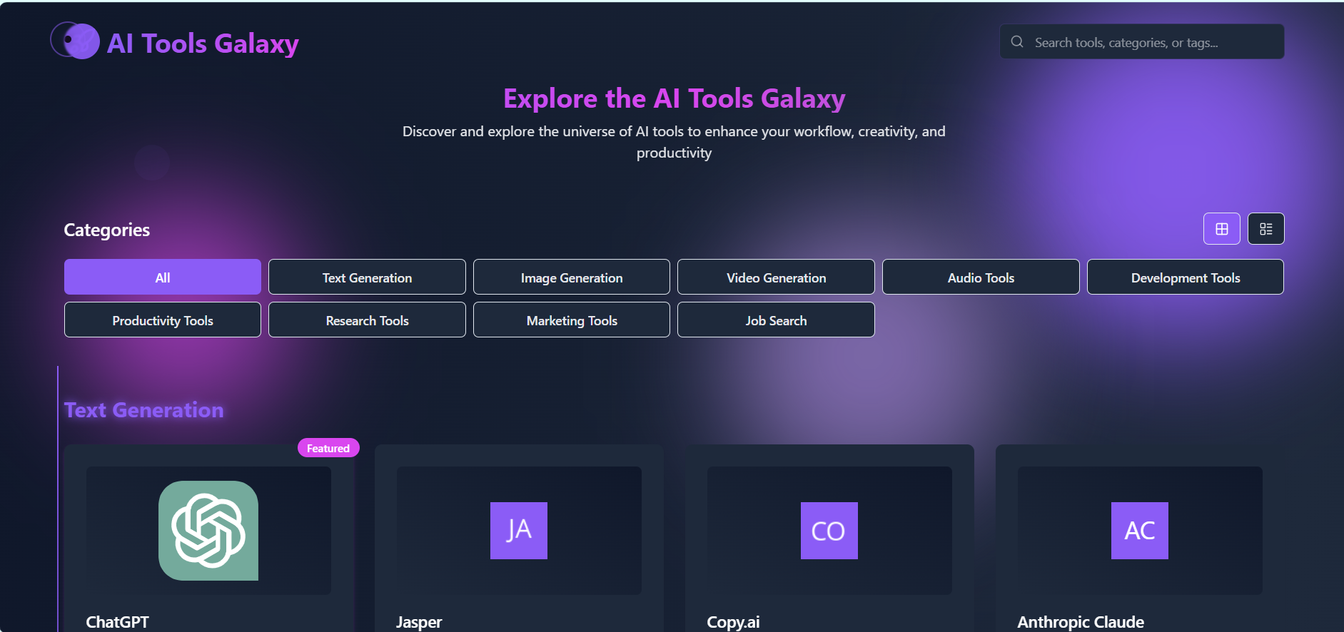 AI tools galaxy